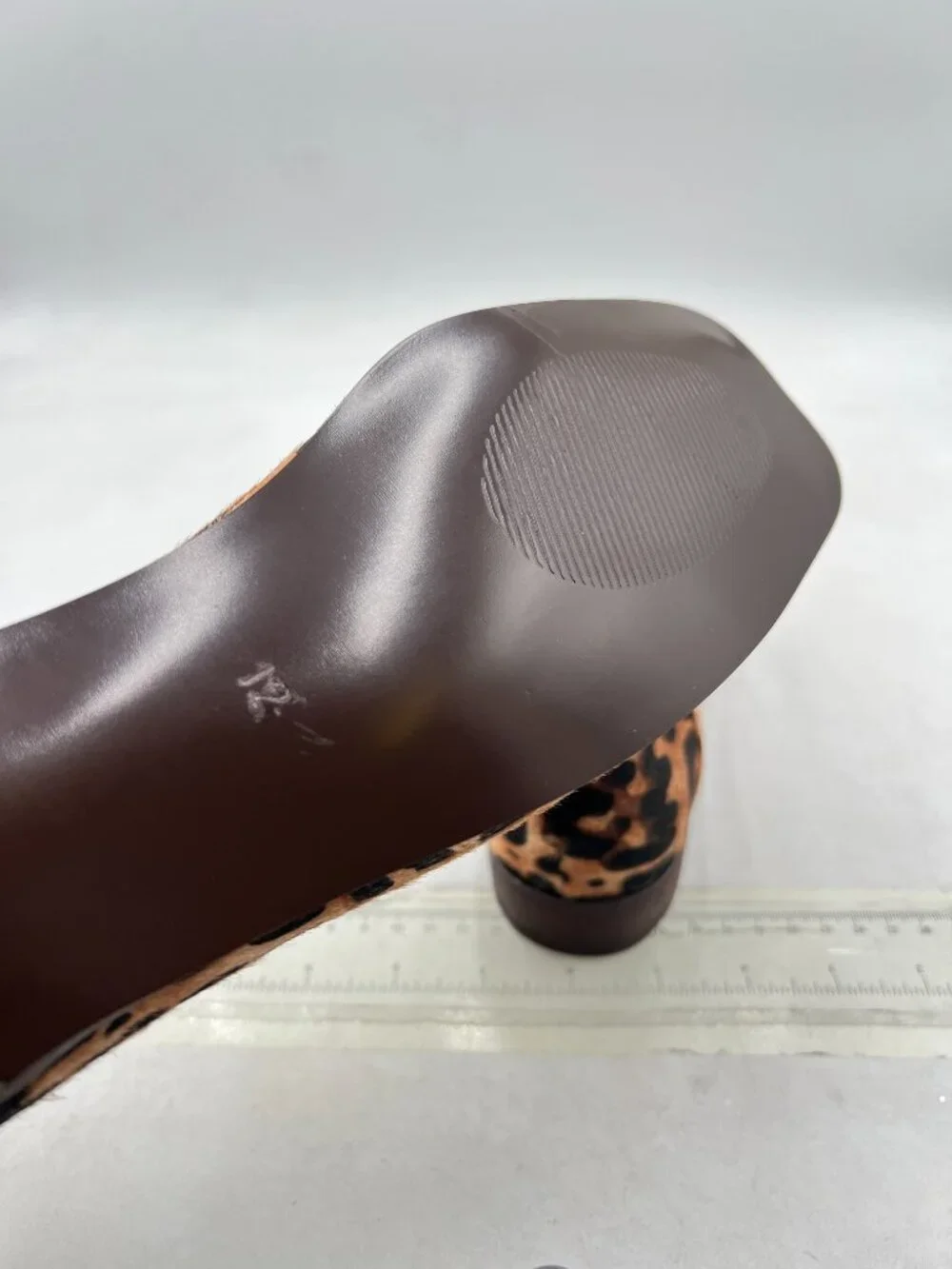 YDN Leopard Chunky Low Heeled Loafer Closed Squared Toe Slip On Fashion Shoes - Picture 6 of 8